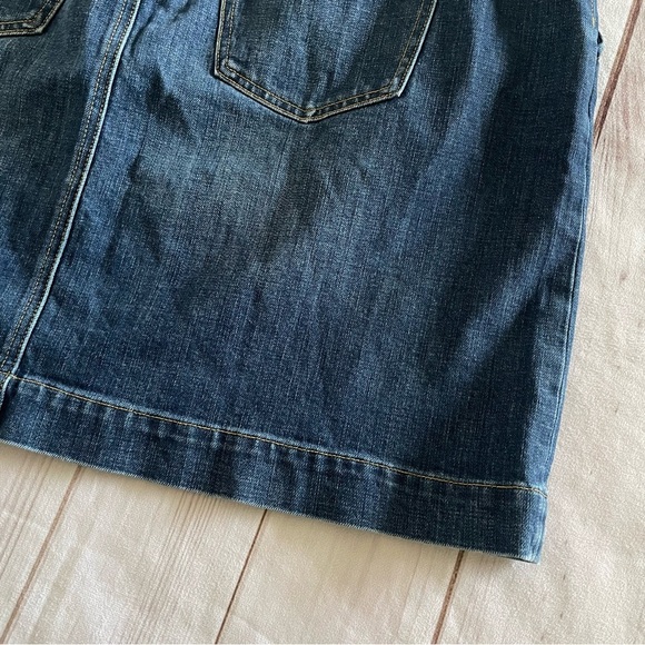 Talbots Plus Petite Denim Skirt Women’s 16 Blue Button Sailor Chic Office Mini - Picture 9 of 12